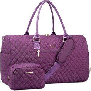 Duffle Bag with Shoe Compartment, Purple
